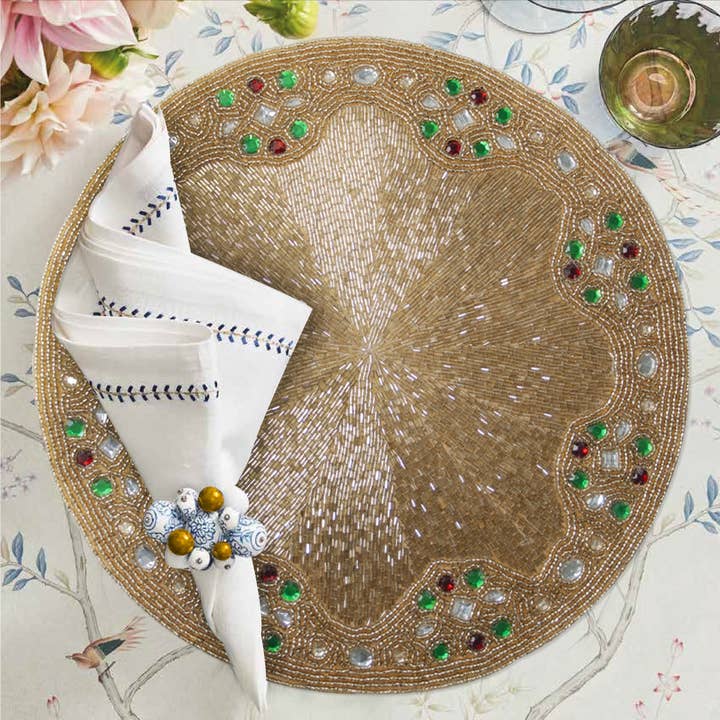The Suzy Beaded Placemats - Set of 2 for wholesale by Decozen
