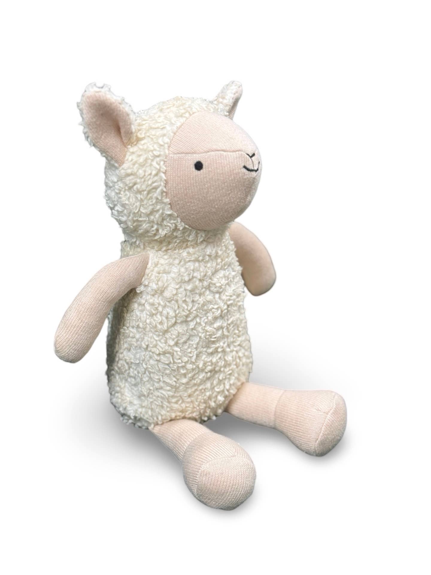 Natural Luna Wooly Lamb Sherpa Knit Stuffed Animal Soft Toy Organic for wholesale on Faire2