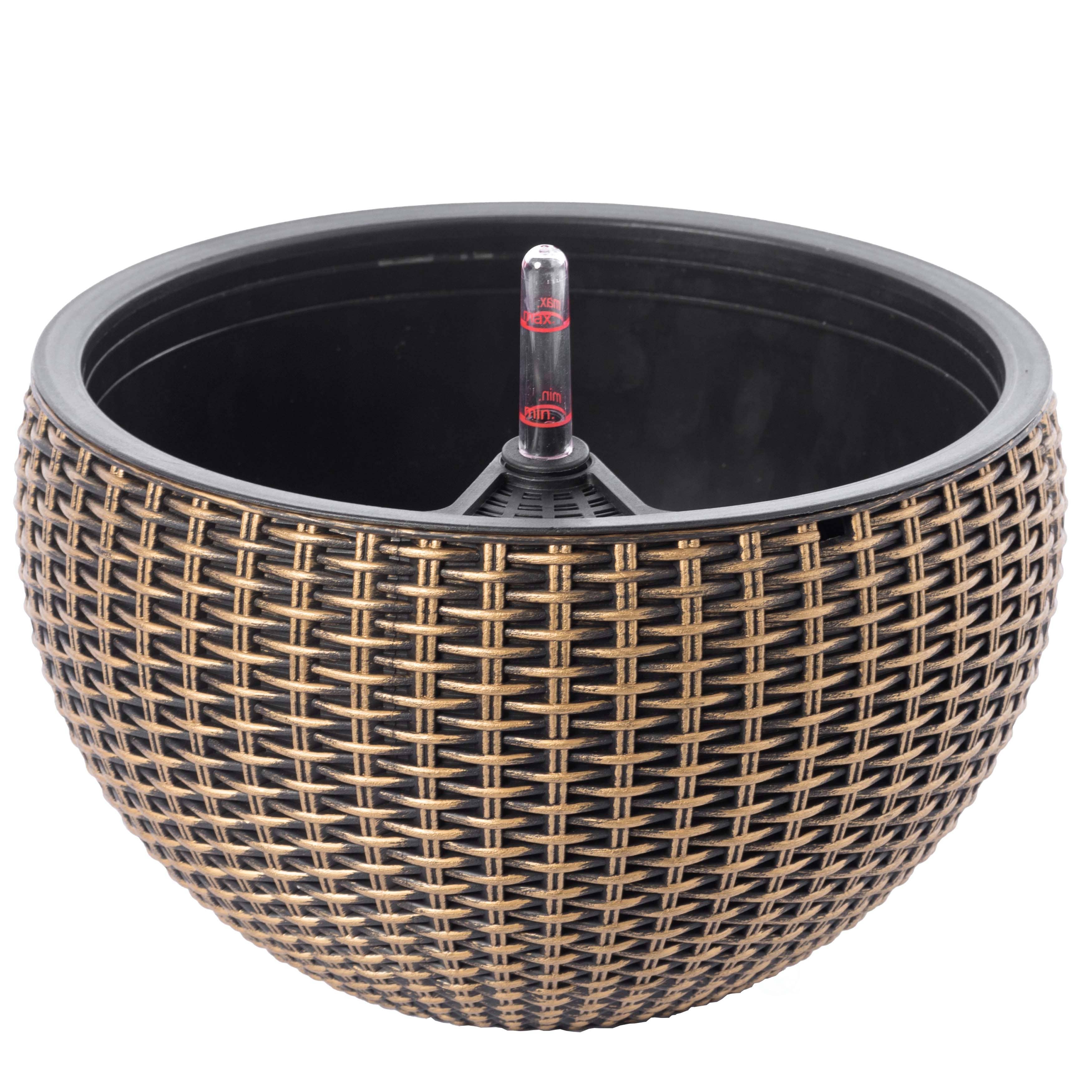 Quickway Imports - Wholesale Hanging Planter - 10" Self Watering Bronze Hanging Basket Flower Planter4