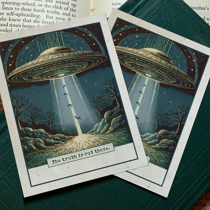 Sandheden er derude, UFO Sci-fi Ex-Libris bogmærker for engroshandel hos Ebon et Noir LLC