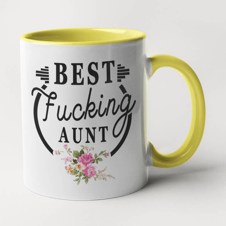Kaffeebecher „Best Fucking Aunt“ — Erwachsener Humor für den Großhandel von Calm Down Caren