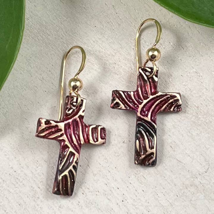 Boucles d'oreilles croix pour la vente par Felicity Jewelry Designs