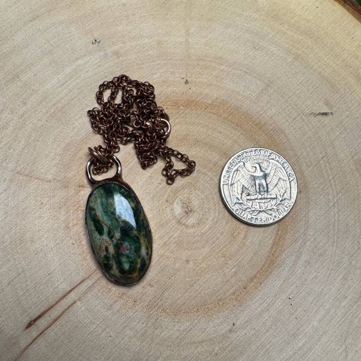 Copper Ashes - Wholesale Pendant/Charm Necklace - Ruby in Fuchsite Necklace1