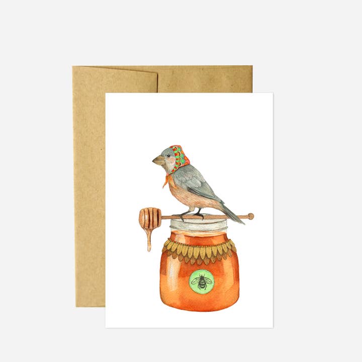Card - Honey Bird for wholesale by Polanshek of the Hills