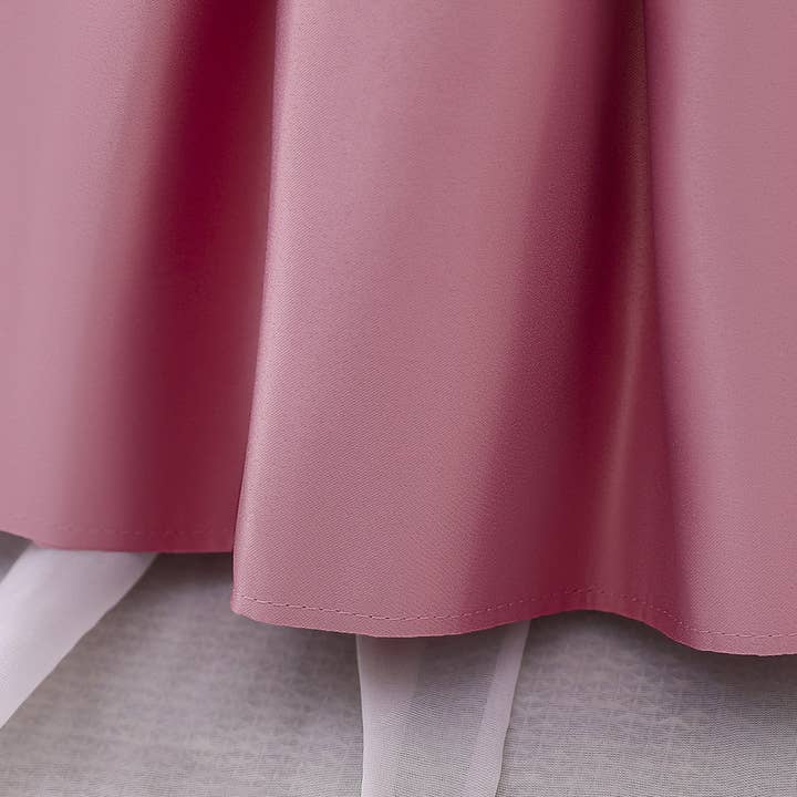 MyKids-USA® - Wholesale Dress - Baby - Baby Girl Solid Color Bow Patched Design Sleeveless Western Style Satin Dress20