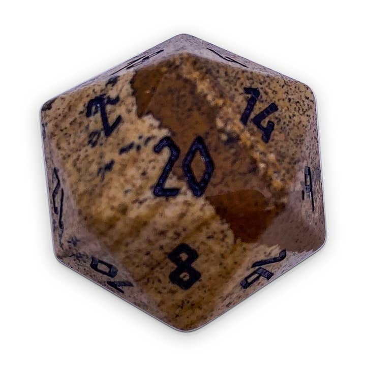 Jaspe Paysage - Dé 30mm en Pierre Précieuse Boulder® pour la vente par Norse Foundry