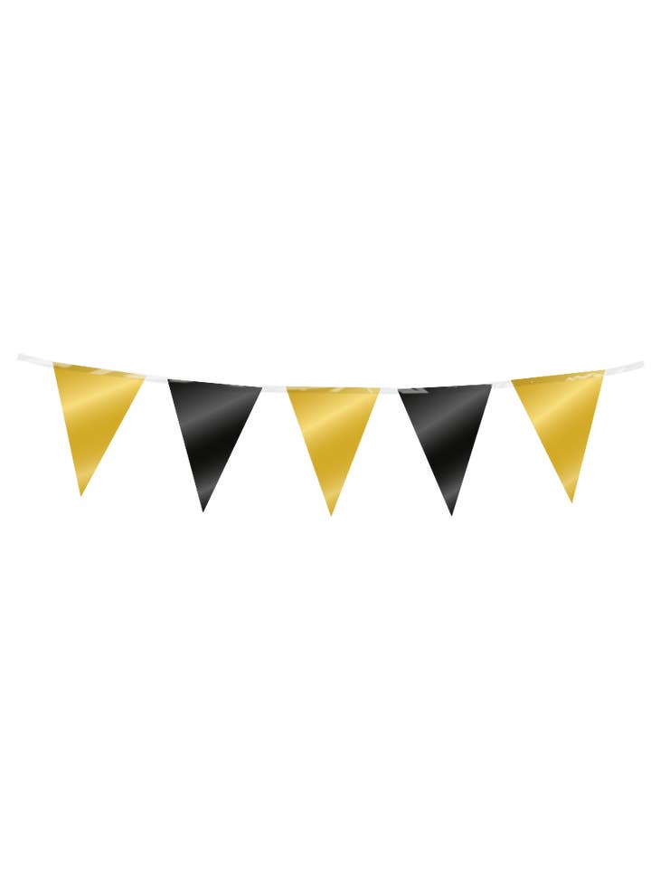 Mini party flags Foil - Gold and Black for wholesale by PD Party