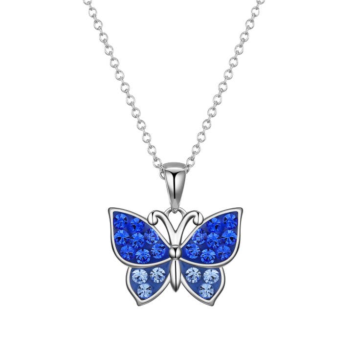 Lily Nily - Wholesale Pendant/Charm Necklace - Crystal Butterfly Necklace - Blue