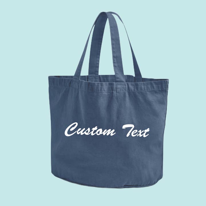 Custom Text Garment Dyed Vintage Wash Shopping Bag for wholesale by Lovetree Design