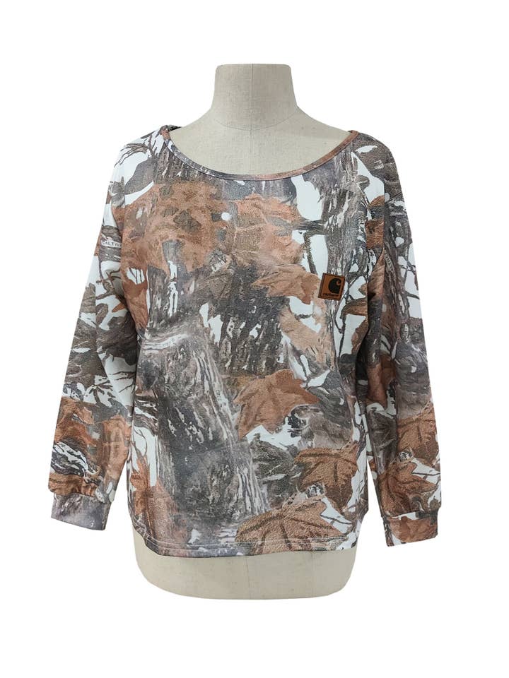 Grey Crewneck Plant Printed Sweatshirt for wholesale on Faire