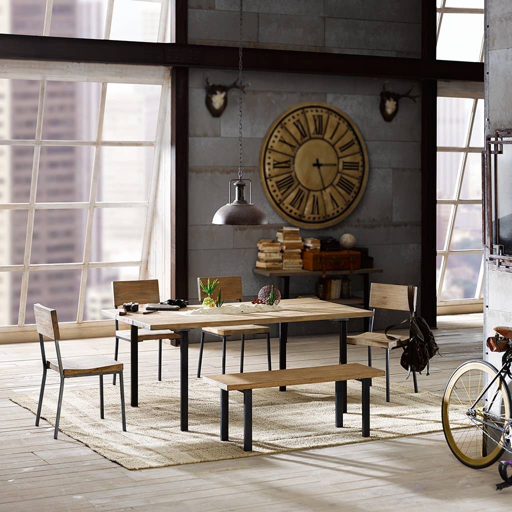 Olliix - Vente Chaises - [Ensemble de 2] Chaises d'appoint de salle à manger industrielles modernes en bois naturel1