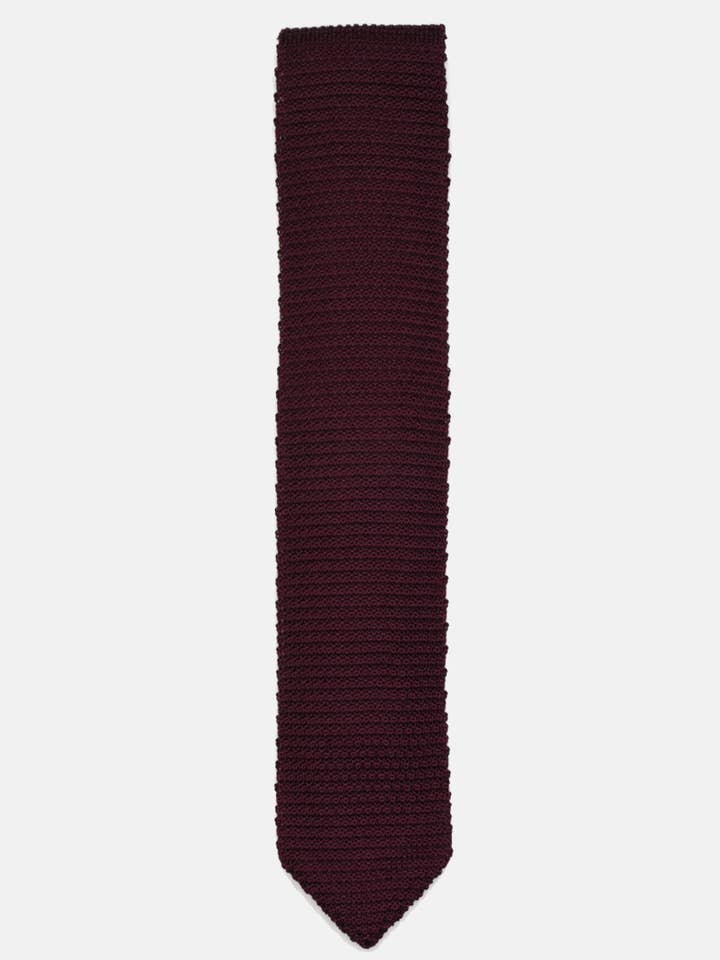 Gravata em malha cor de vinho por atacado de Curated Basics