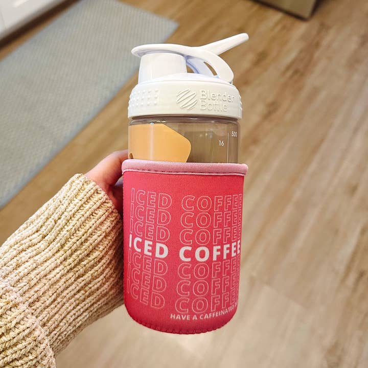 Pink Iced Coffee Small Coffee Coozie | TPWK for wholesale by Styles By Kyles