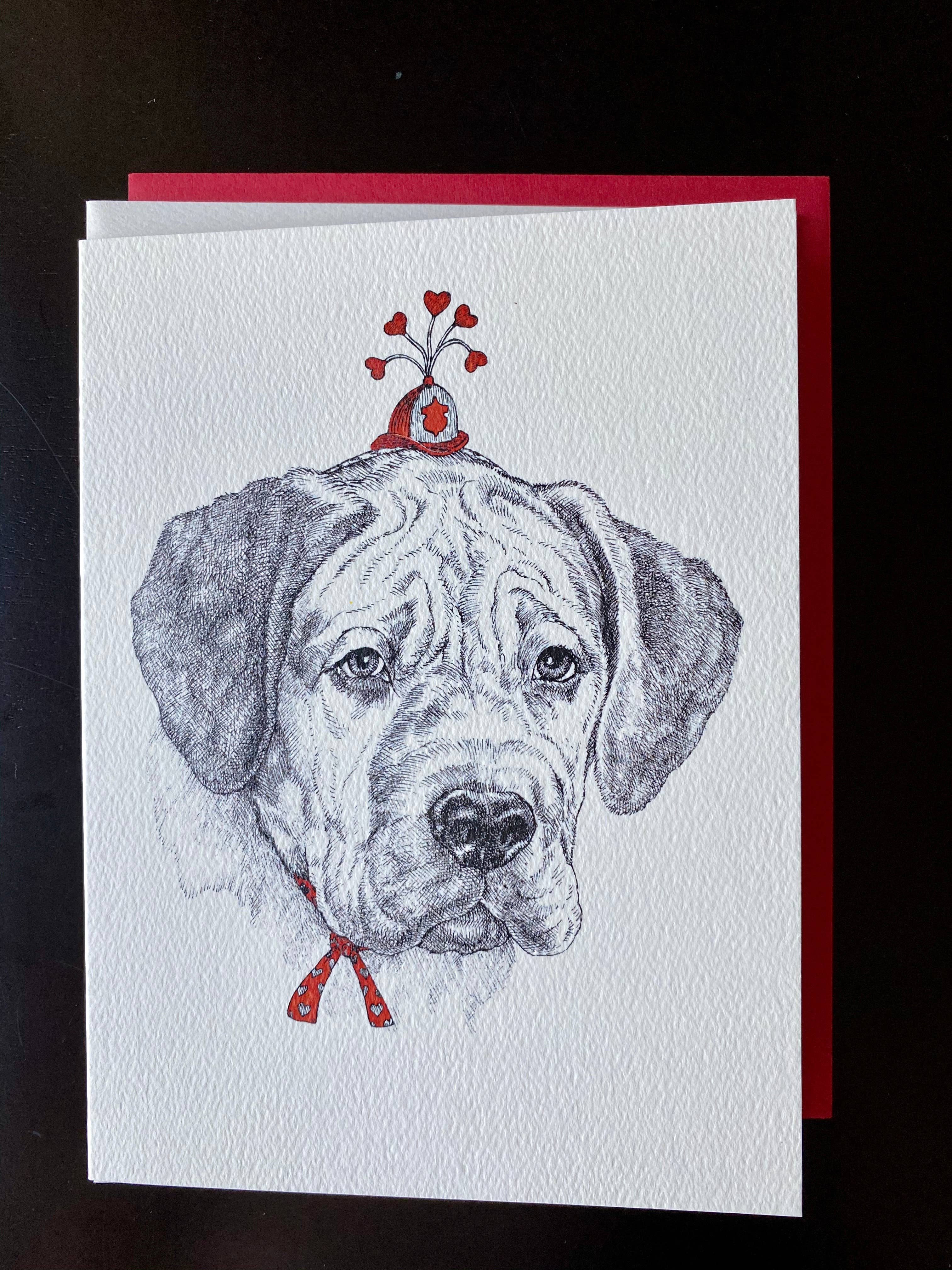 REMOVED BRAND - Wholesale Valentine's Day Card - Mastif Dog - Valentines Card1