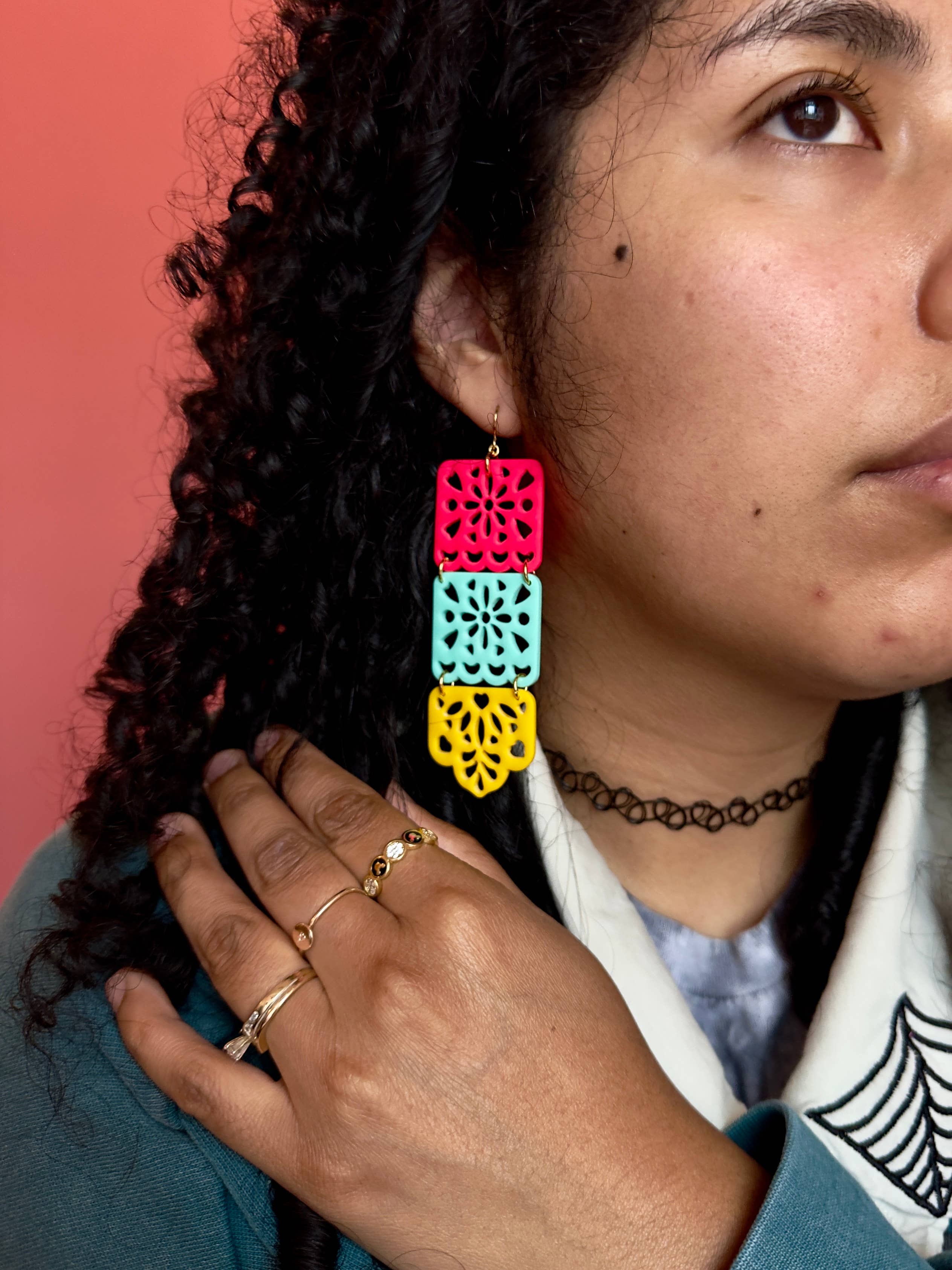 Skye Eclisse Jewelry - Wholesale Dangle Earrings - Mexican Papel Picado Earrings, Latina Jewelry6