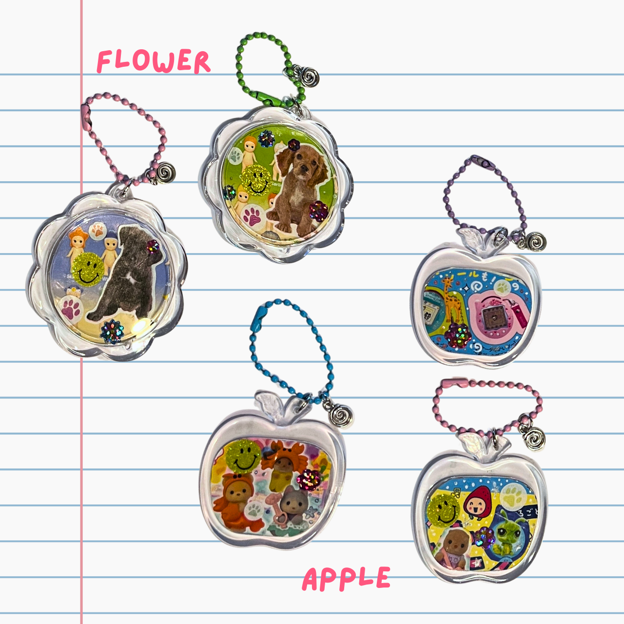 Faebelle Haven - Wholesale Keychain - Women's - Mini Collage Keychains (One of a Kind) | Handmade Cute Y2K Recycled Scrapbook Nostalgic0