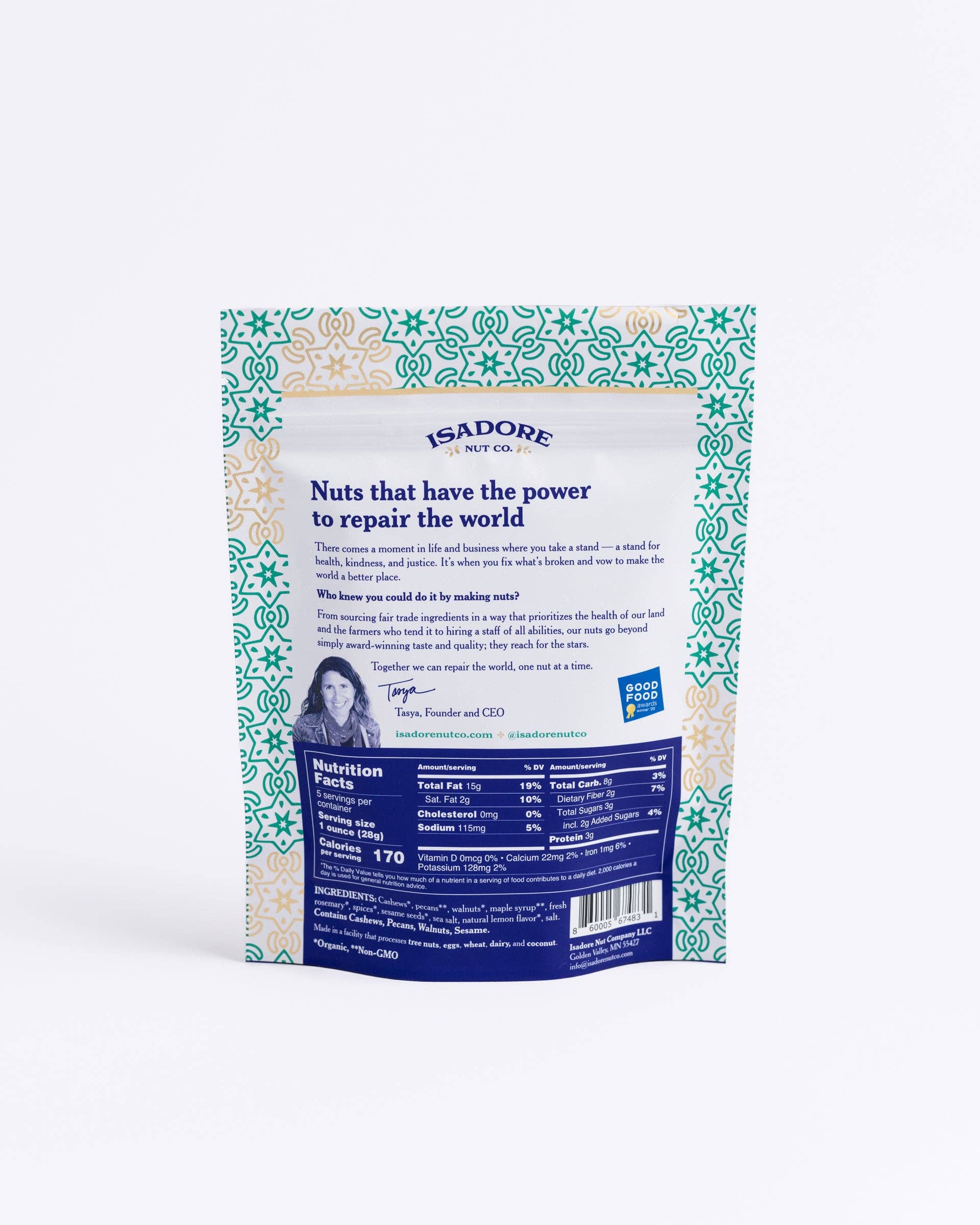 Isadore Nut Company - Wholesale Nuts - Lemon Rosemary: Cashews, Pecans, Walnuts- 5 oz- Non-GMO2