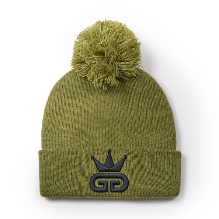 GGT Olive Green Bobble Woolly Hat for wholesale by God Given Talent