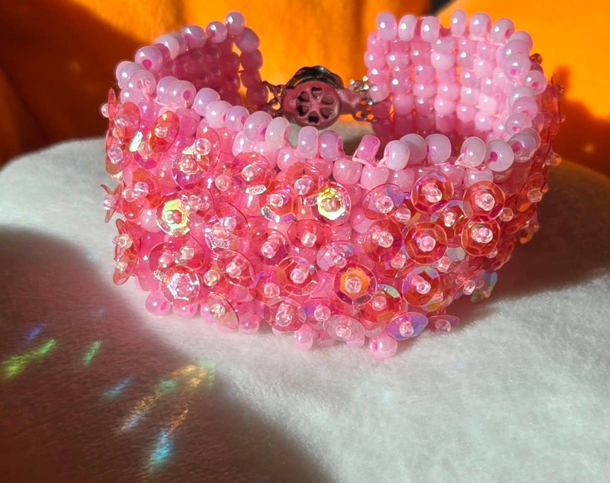 Fiona Accessories - Wholesale Beaded Bracelet - Sequin Handmade Beaded Bracelet button closure (mix)0