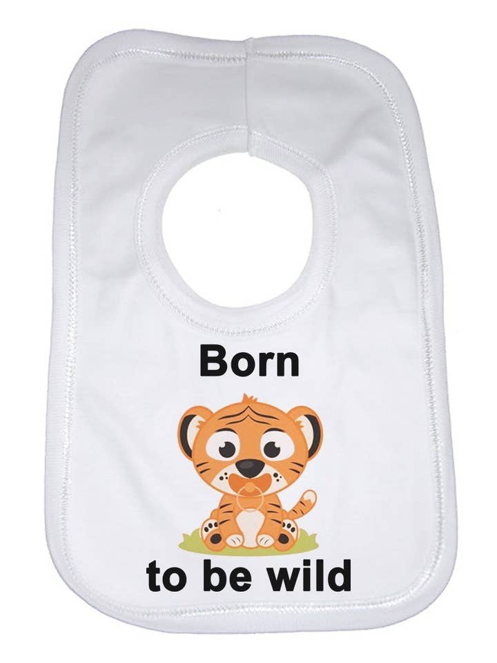 Born To Be Wild Baby Bib for wholesale by Little Ratbag