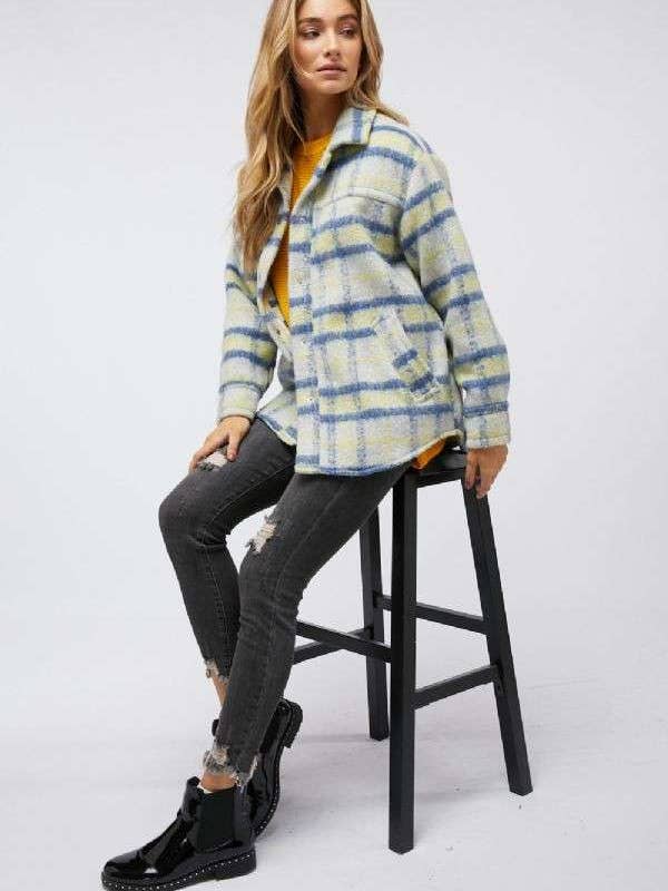 Davi & Dani - Wholesale Jacket - Women's - PLUS PLAID BUTTON DOWN JACKET4