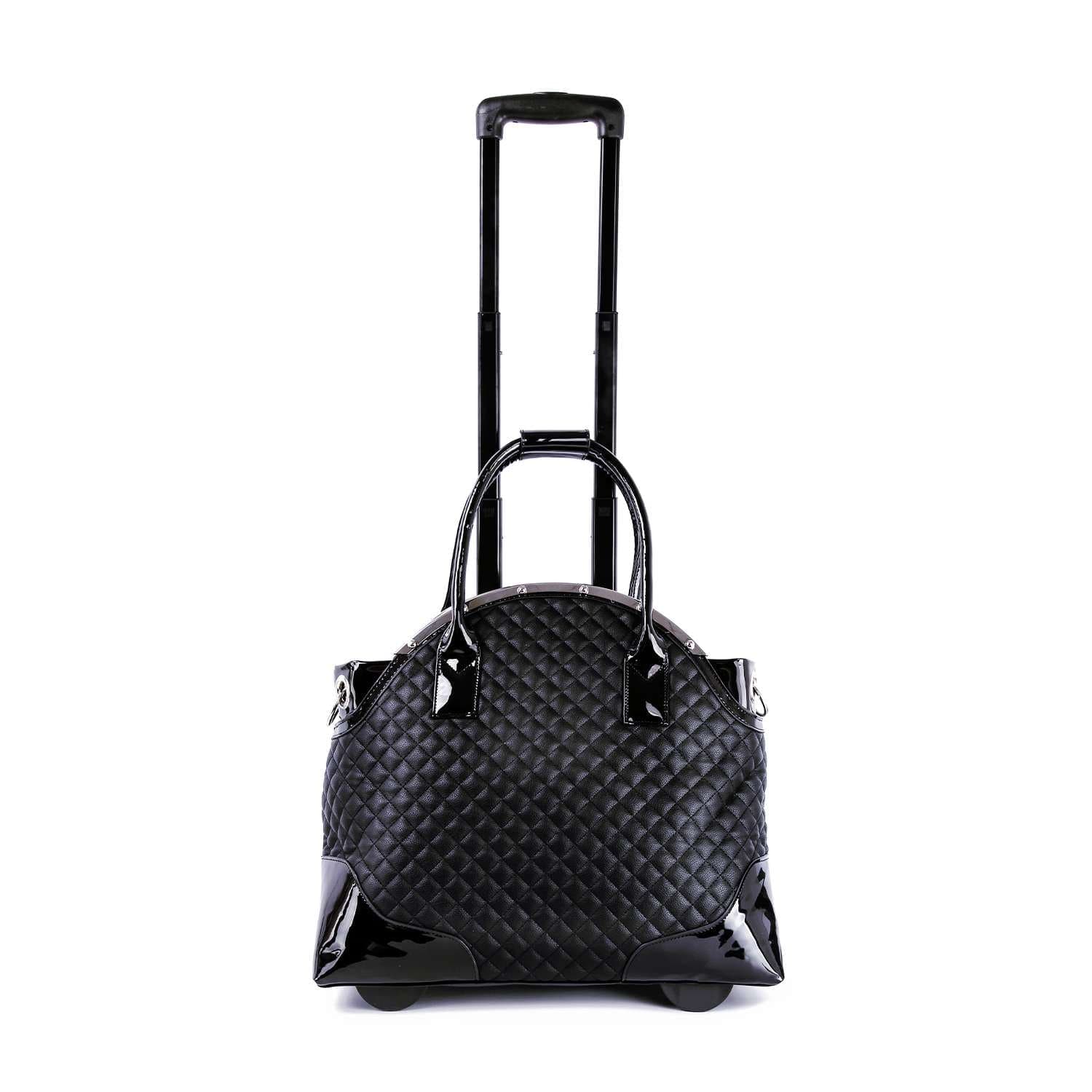 Black Wheeled Quilted Carry On Fashion Luggage for wholesale on Faire1
