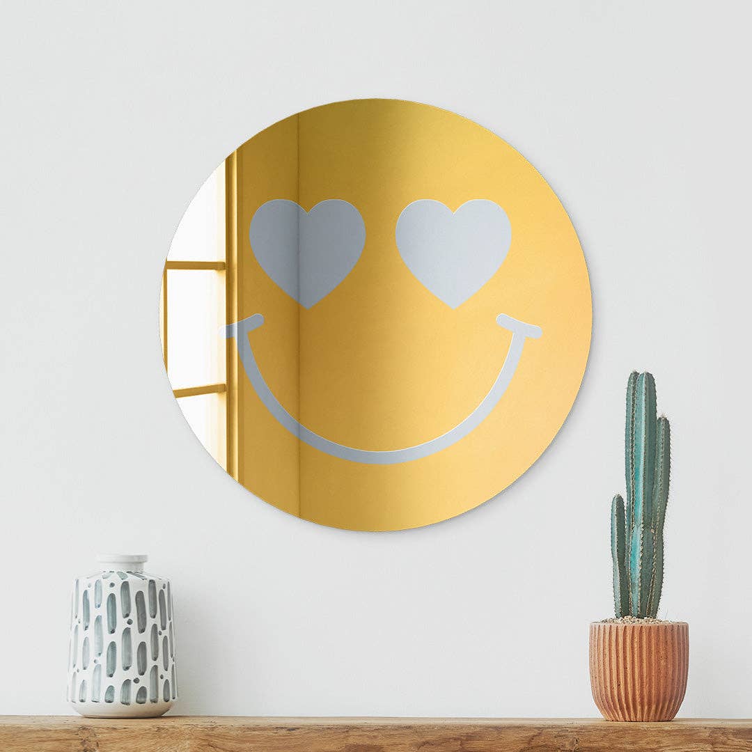 4ArtWorks – wholesale Wall mirror – Happy Face with Hearts Eyes | Acrylic Art | Mirror Decor4