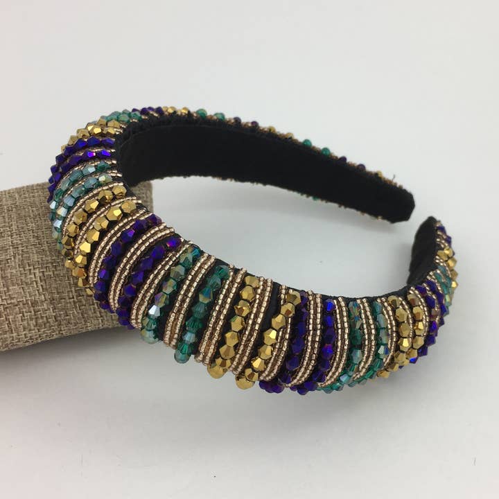 Mardi Gras Rhinestone Headband for wholesale by SongLily