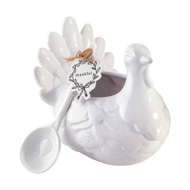 Ceramic Turkey Gravy Boat + Spoon for wholesale by Santa Barbara Design Studio by Creative Brands
