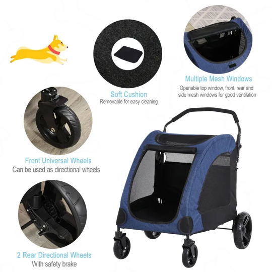 Furr-Baby Gifts - Wholesale Pet Carrier - Cat/Dog - Foldable Pet Stroller with Storage Pocket7