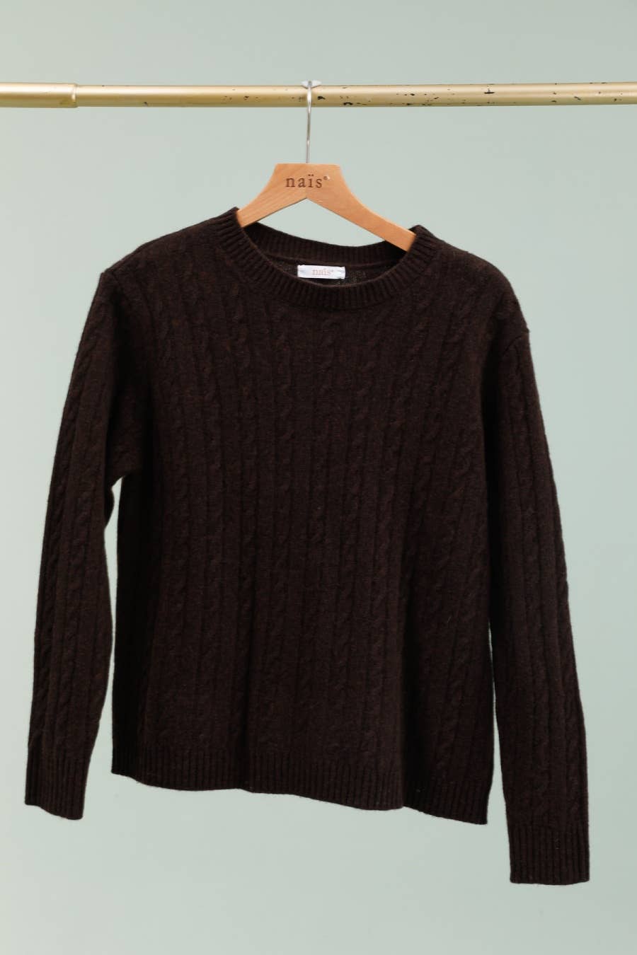 NAÏS PARIS - Wholesale Knit Sweater - Women's - Crew neck cable knit sweater in 100% extra fine merino wool6