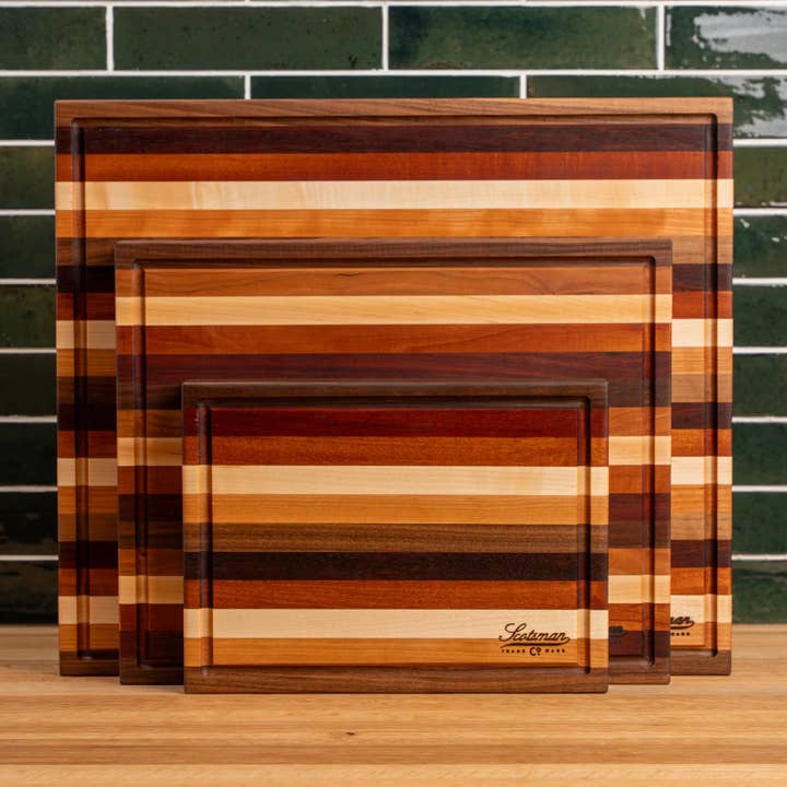 Laurel Mercantile - Wholesale Cutting Board - Striped Butcher Block with Juice Groove10