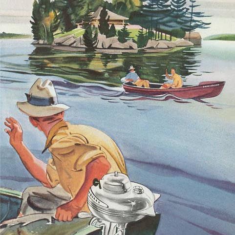 Kunstdruck BT-44 Motorboote auf dem See für den Großhandel von Found Image Press