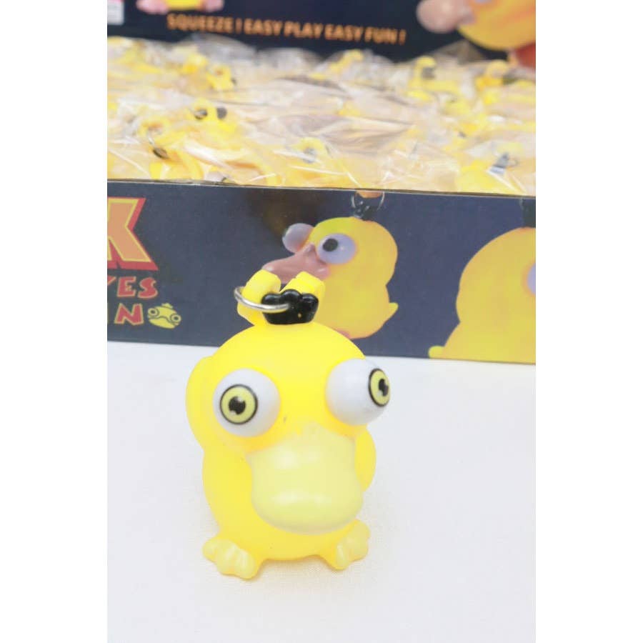 YELLOW Popping Eyes Duck Toy Key Chain for wholesale on Faire3