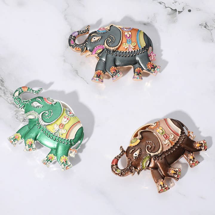 Spilla Magnetica Elefante in Metallo Colorato per la vendita all'ingrosso da parte di Sensibling Corp.