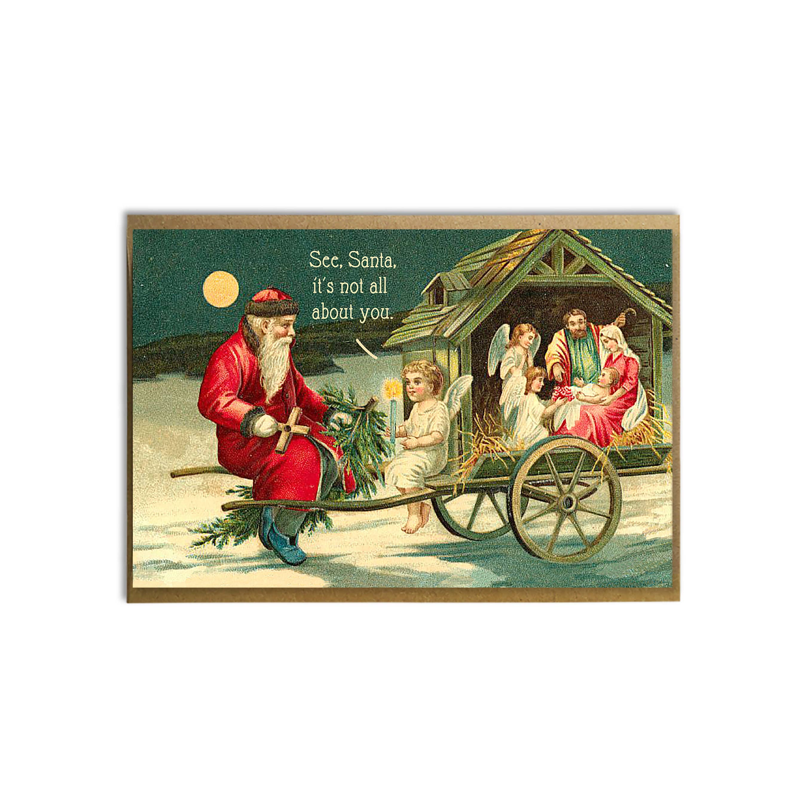 A Zillion Dollars - Vendita all'ingrosso Biglietti di auguri di Natale - Babbo Natale e Gesù; Non si tratta solo di te; Divertente auto di Natale1