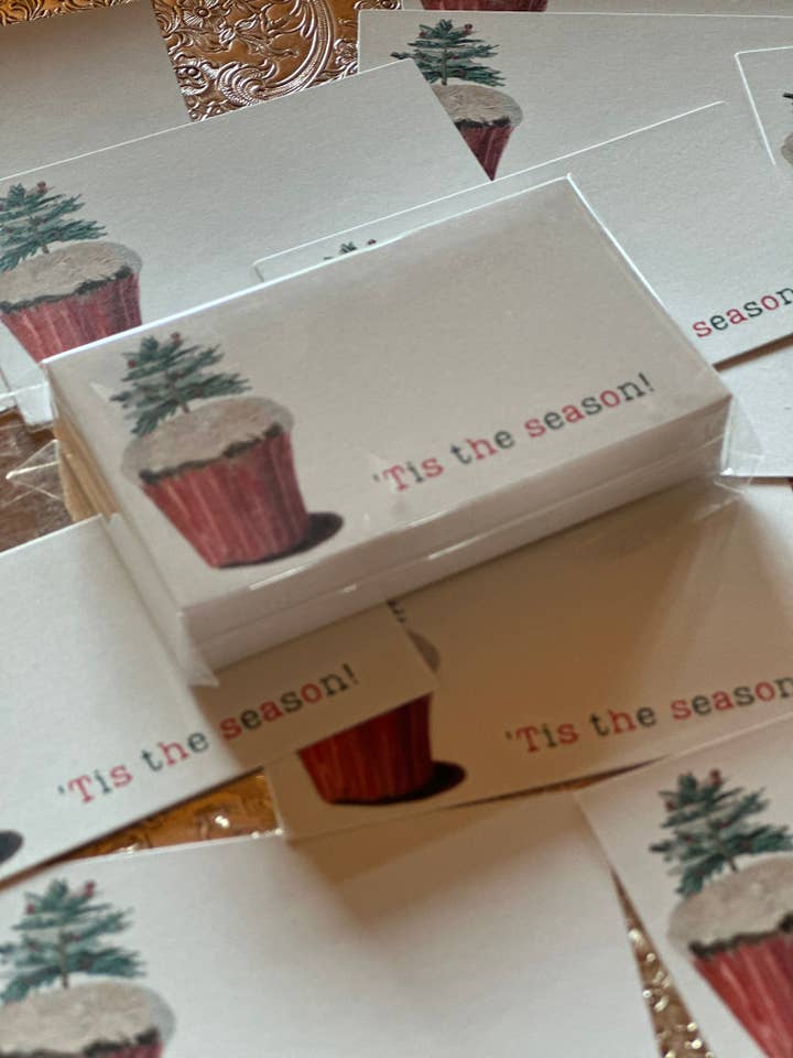 Holiday Cupcake Calling Cards for wholesale by Carpe Diem Papers