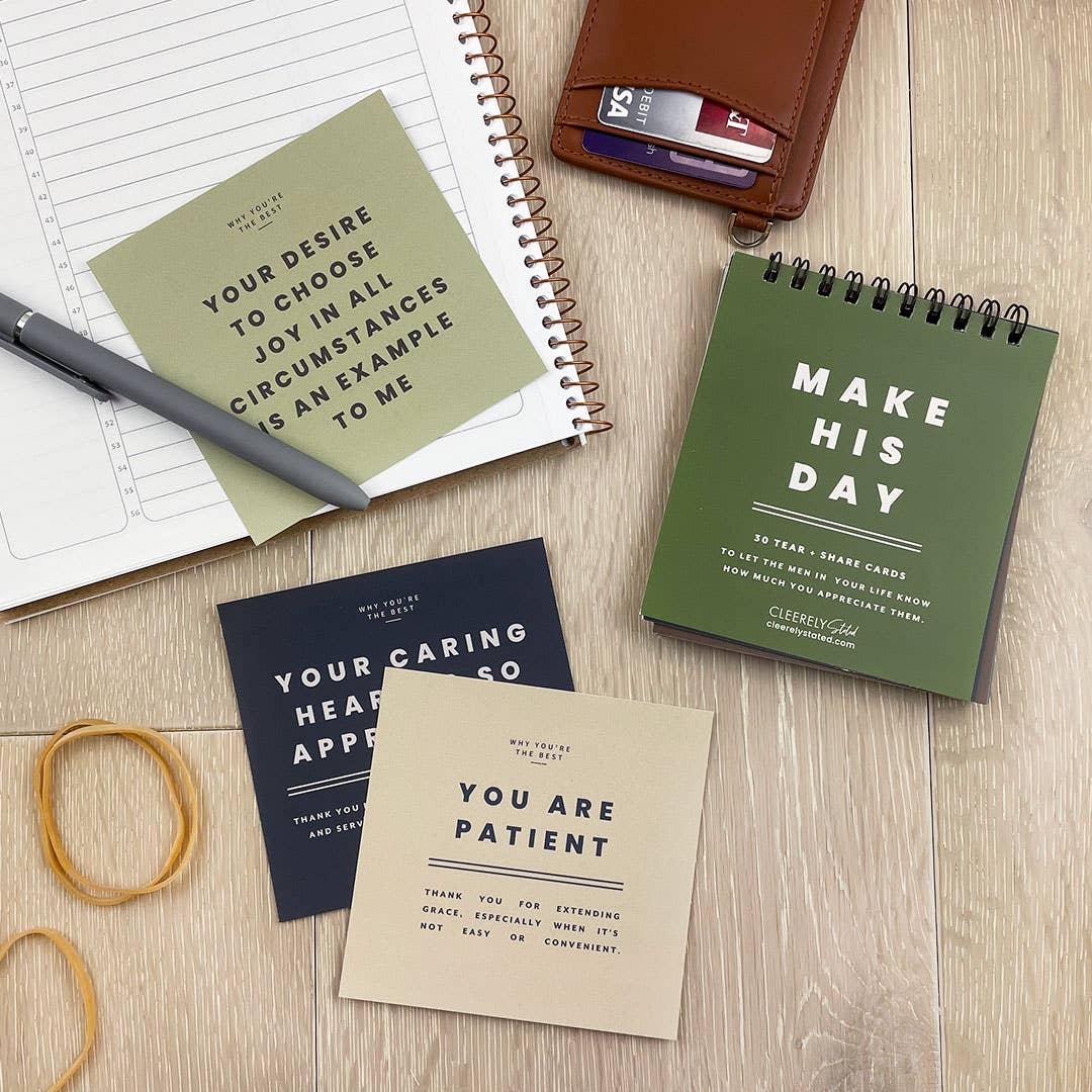 Cleerely Stated - Wholesale Stationery/Notecard Set - Make His Day Tear & Share Cards4