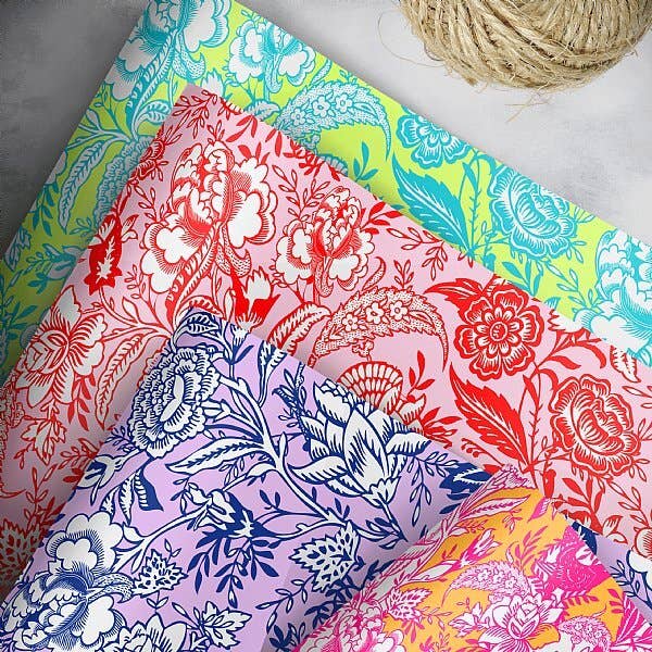 Bright Happy Floral Gift Wrap for wholesale by Loralee Lewis