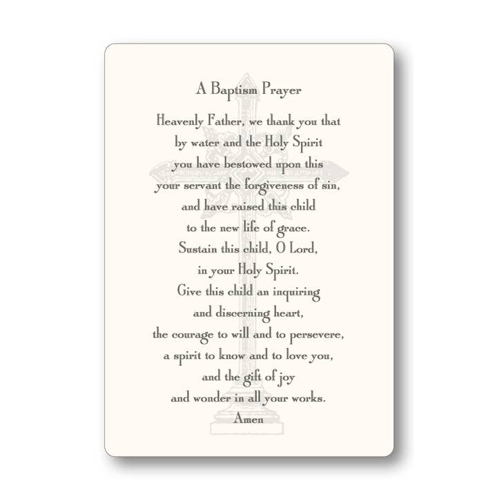 Maison de Papier - Wholesale Religious Card - VEC400030 Baptism Prayer Card
