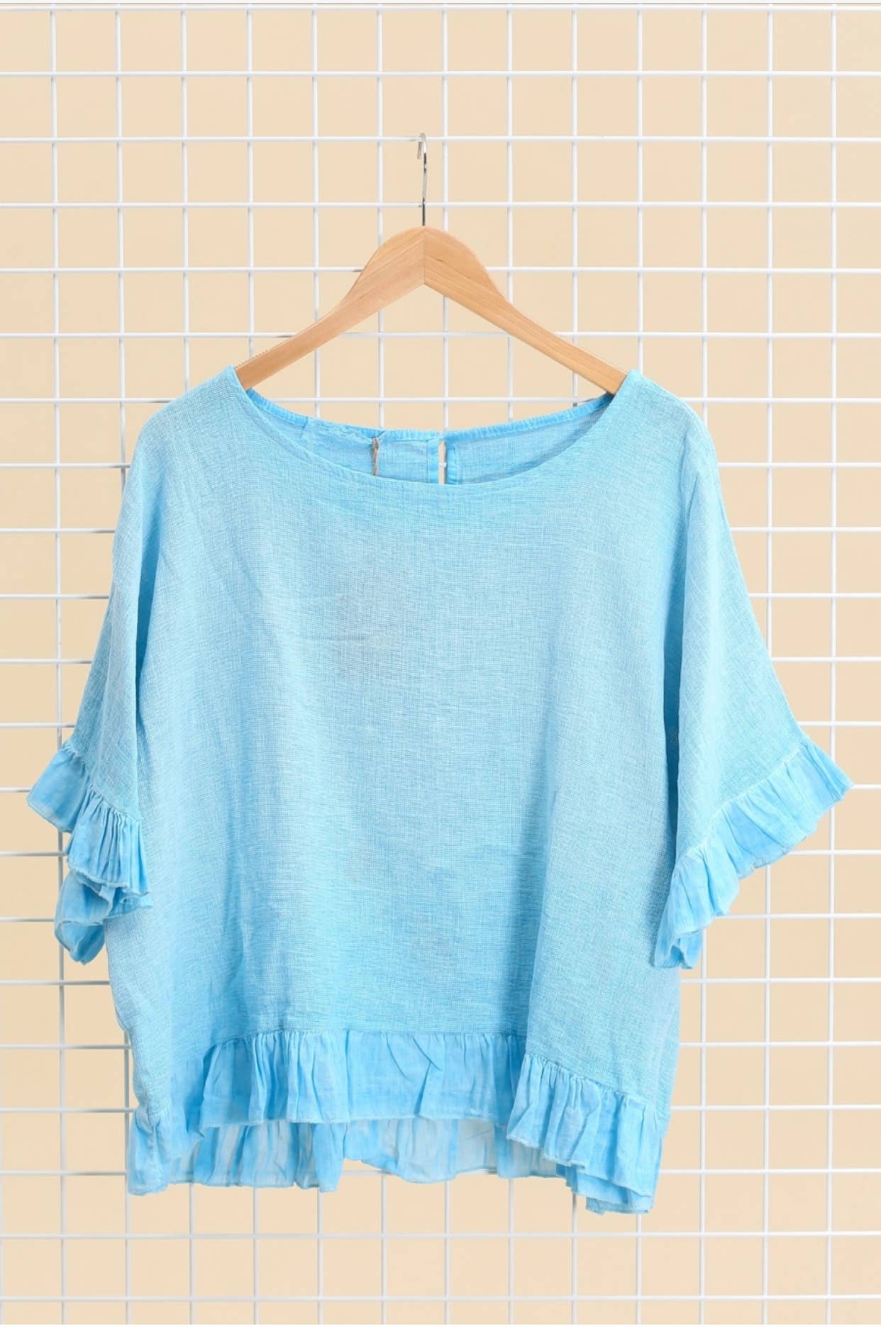 LÉA & LUC - Wholesale Blouse - Women's - Plain blouse in 50% Linen and 50% Cotton REF. 874755