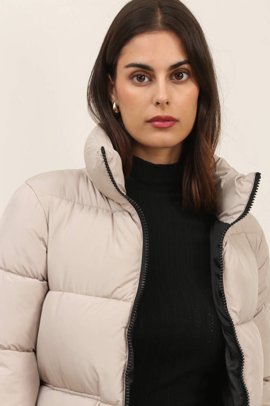 Attrait Paris - Vendita all'ingrosso Piumino - Donna - Giacca imbottita lunga trapuntata con collo alto10