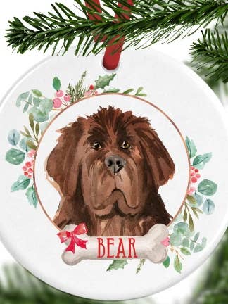 Newfoundland Personalised Christmas Ornament for wholesale by WagATudeTags