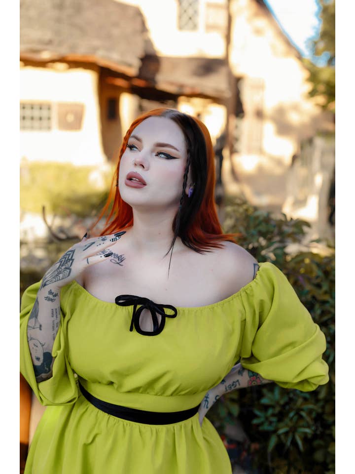 The Oblong Box Shop™ - Vendita all'ingrosso Vestito - Donna - Abito Eva Chartreuse4