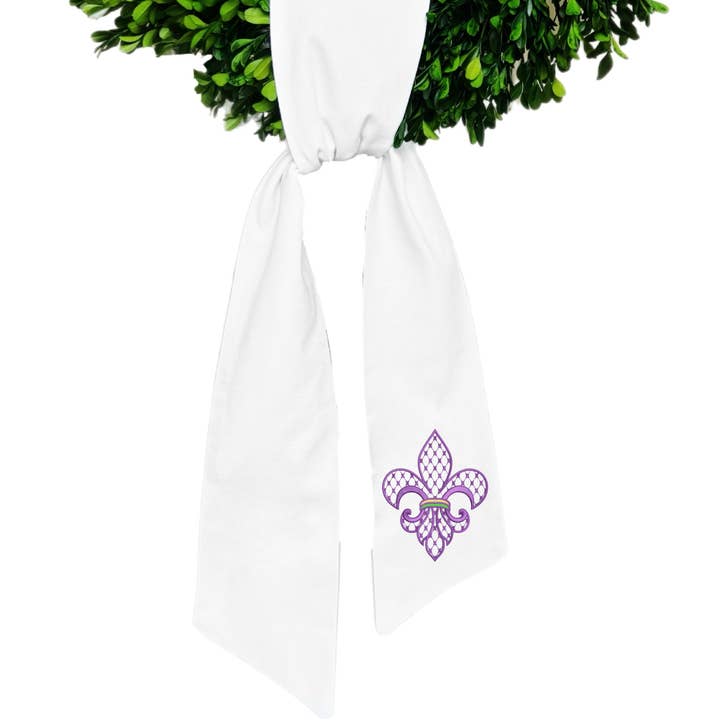 Fleur De Lis kranssjerp met visnet voor wholesale door Blythe Embroidery Co.