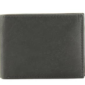 Carteira bi-fold de grão superior com suporte de identificação extraível - preto por atacado de Leather Impressions Inc