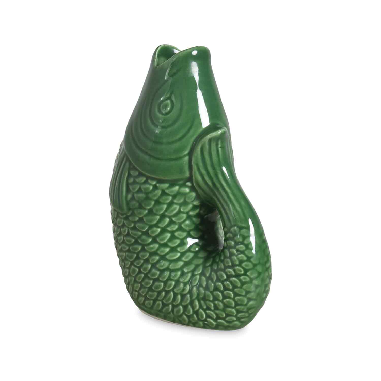 Ceramic vase Fish PM green L8.2 D5 H12cm for wholesale on Faire1