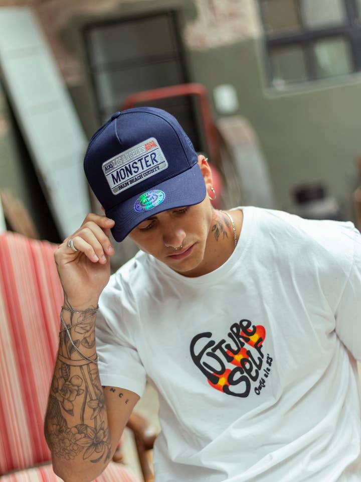 Dark Blue Los Angeles Monster Baseball hat for wholesale by DoubleAA USA