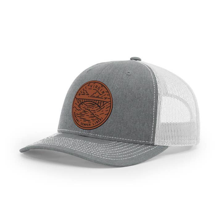 Albion Mercantile Co. - Wholesale Trucker Hat - Unisex - West Virginia Hat | Leather Patch Hat | Trucker Hat0