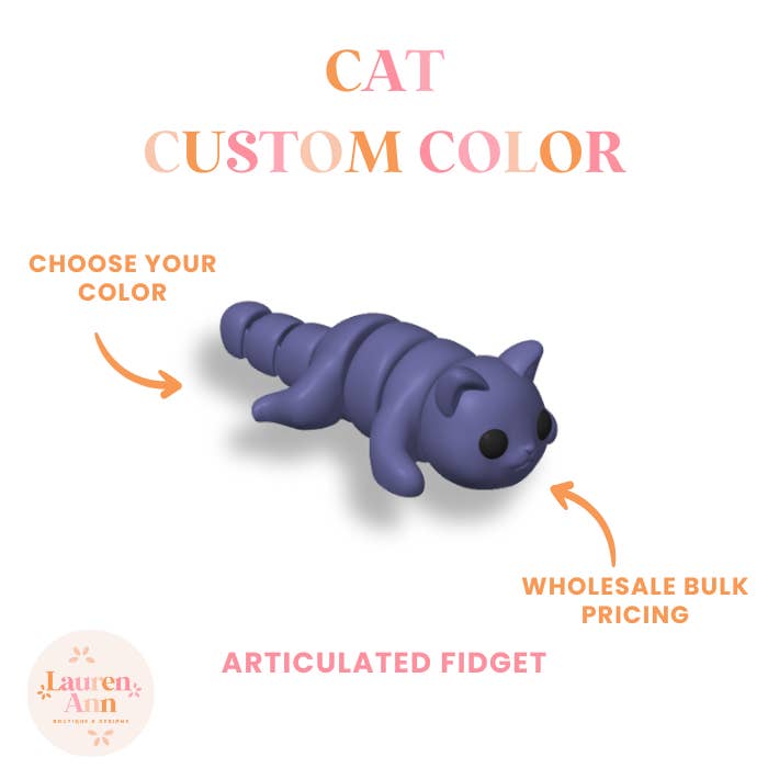 Lauren Ann Boutique & Designs – Brinquedo Fidget - Crianças por atacado – Gatinho Bebê, Brinquedo Sensorial, Fidget, Presente para Crianças - COR PERSONALIZADA